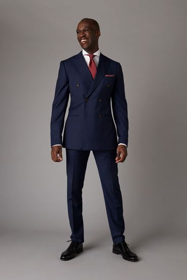 Picture of Double-Breasted Dark Navy Blue Two-Piece Suit