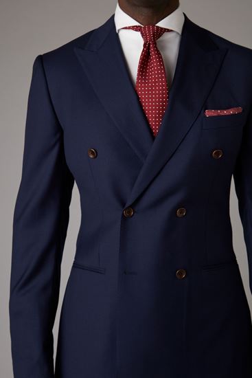 Picture of Double-Breasted Dark Navy Blue Two-Piece Suit